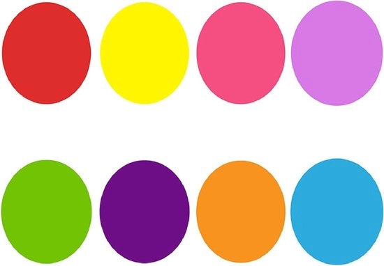 Cerchi Colorati Per Pareti - 6 Pollici - Vinyl Removibile Per Scuole - Umidità e Macchie di Tavolo - Neri per Biancheria - Pareti Adesive