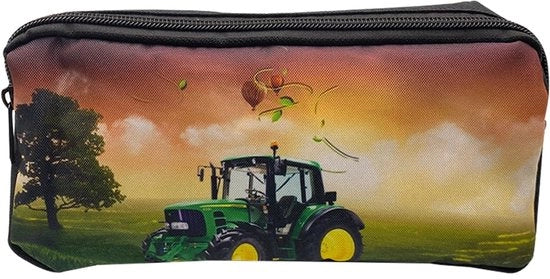 Tasca per matite Trattore con grande capacità Trattore Agricola Asfalto Raccolta Sostenibile Tasca per matite Ragazzo Adolescente Scuola Tasca per matite Trattore con chiusura a rittensione