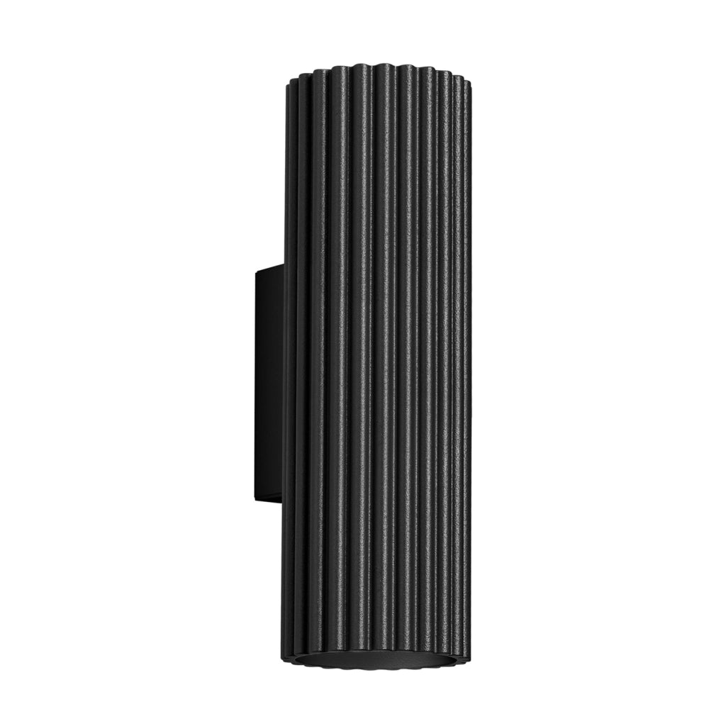 Applique tubo nero rigato 20cm su/giù 2xGU10 GRAVIO PureLume