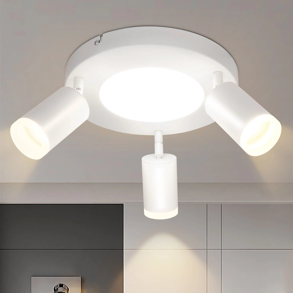 ZMH Faretto da soffitto 3 lampadine GU10 20W camera da letto 3000k lampada cucina metallo orientabile