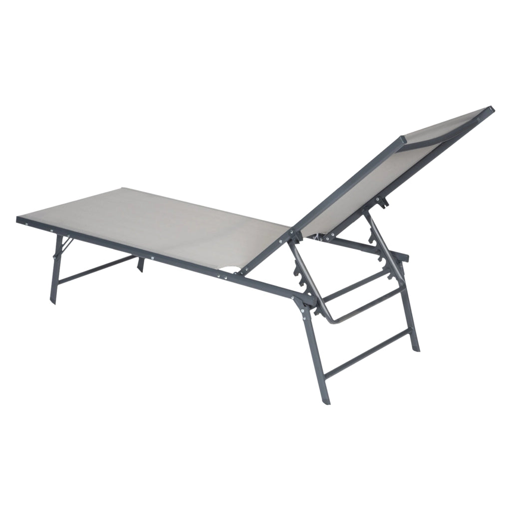 Set di 2 lettini pieghevoli SICILIA in textilene grigio - struttura antracite