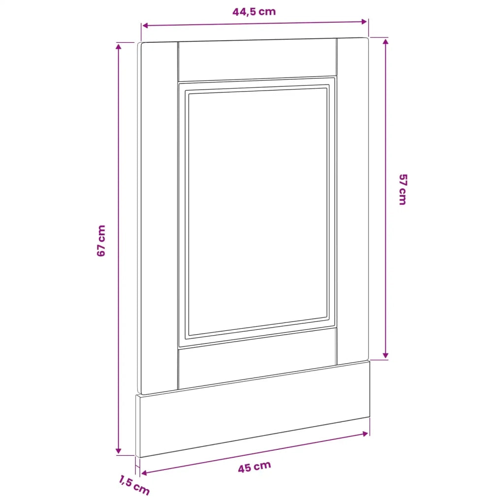 Pannello lavastoviglie PORTO Rovere Nero 45 x 1,5 x 57 cm