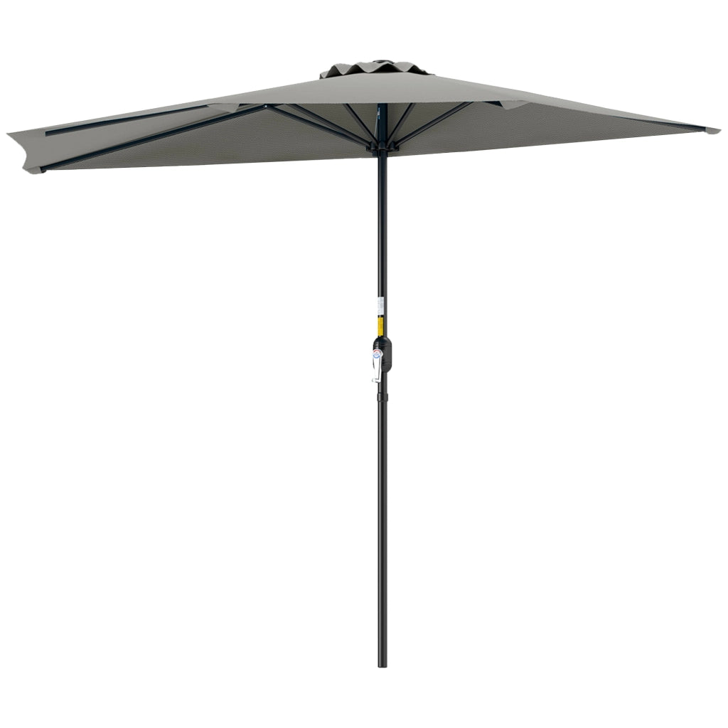 Ombrellone da Parete Mezzaluna ¨C zephmum ¨C Grigio Chiaro 2.7x2.4 m