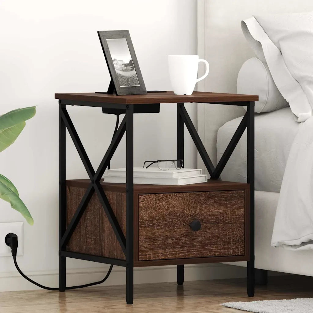 vidaXL Armadio da Notte Rovere marrone 41.5 x 40.5 x 55 cm