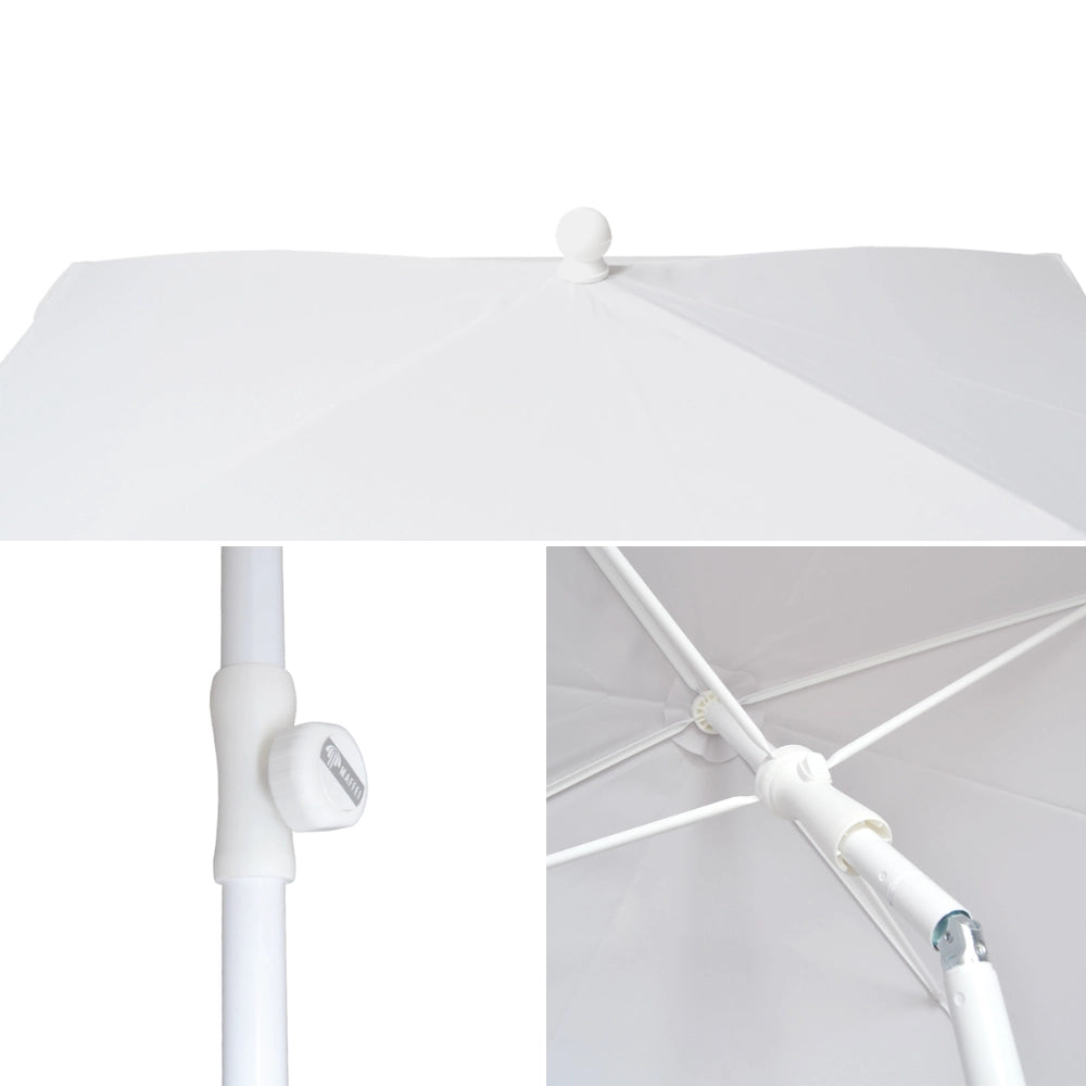 Ombrellone Maffei Art.113R grigio chiaro 185 x 125 x h 230 cm telaio in acciaio