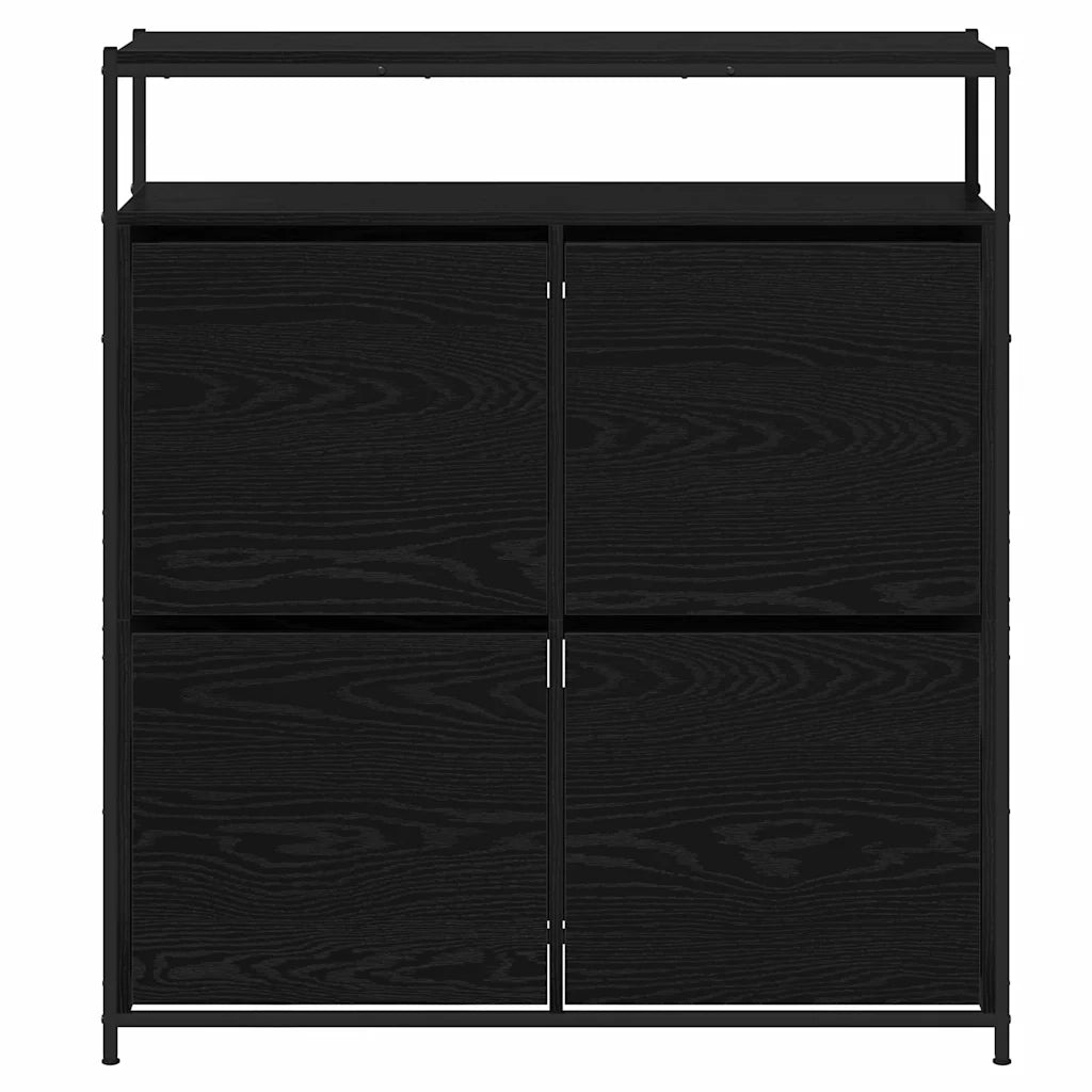 Mobile per scarpe con lo scaffale-Scarpiera Rovere Nero 100 x 34 x 112 cm