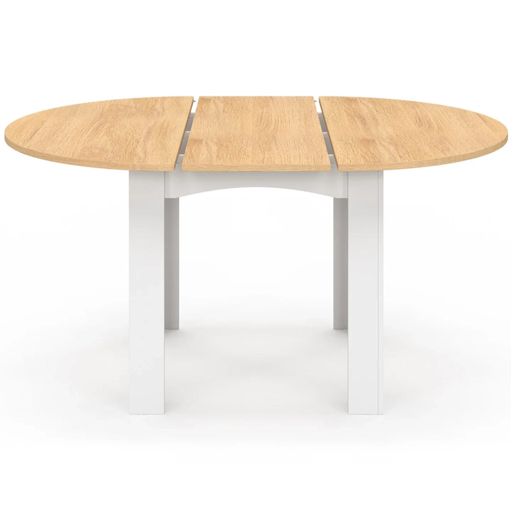 IDMarket - DONA tavolo da pranzo rotondo allungabile 4-8 persone piano faggio bianco 110-150 cm