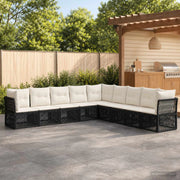 Set Divano da Giardino 9 pz Nero polyrattan 3434245