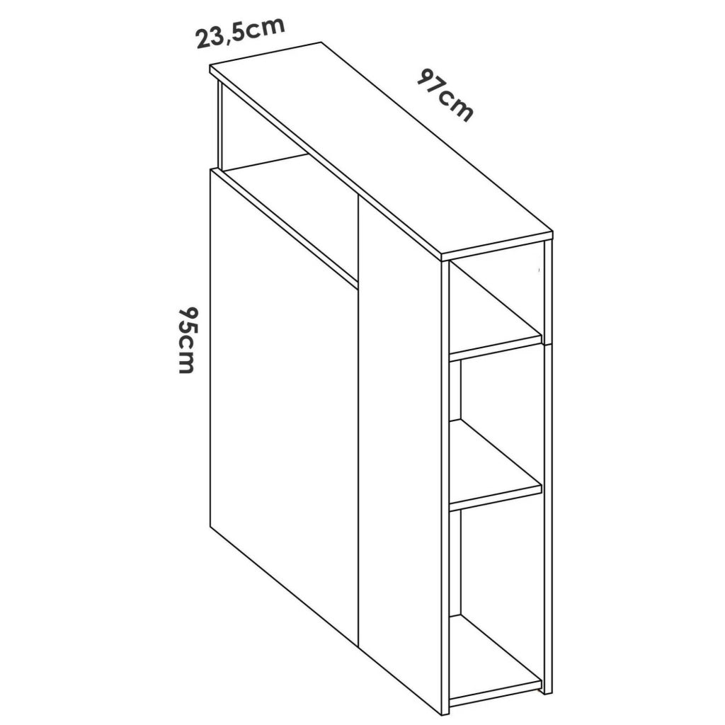 Testiera letto Haitang, Spalliera, Testata per camera da letto, Poggiatesta, 23x99 h96 cm, Bianco e Rovere