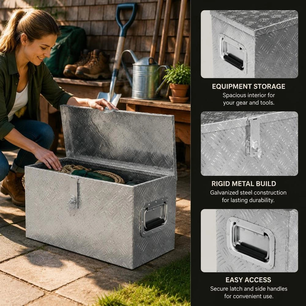Aluminum Box 61.5 X 26.5 X 30 Cm Silver