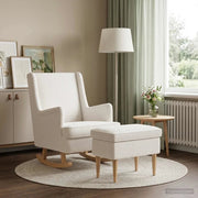 Poltrona con Ottomano 2 pz Crema Bouclé 3418855