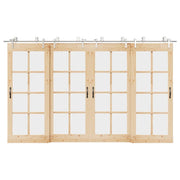 Kit Binari Porta Scorrevole 366 cm Acciaio Inossidabile Argento 3295773