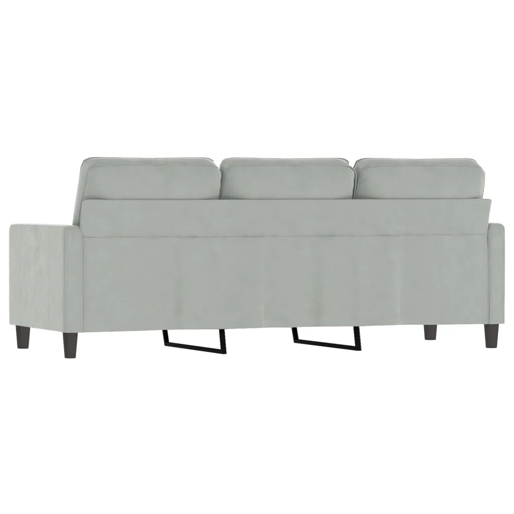 Divano a 3 Posti-Sofa 3 Posti Grigio Chiaro 180 cm in Velluto 499067