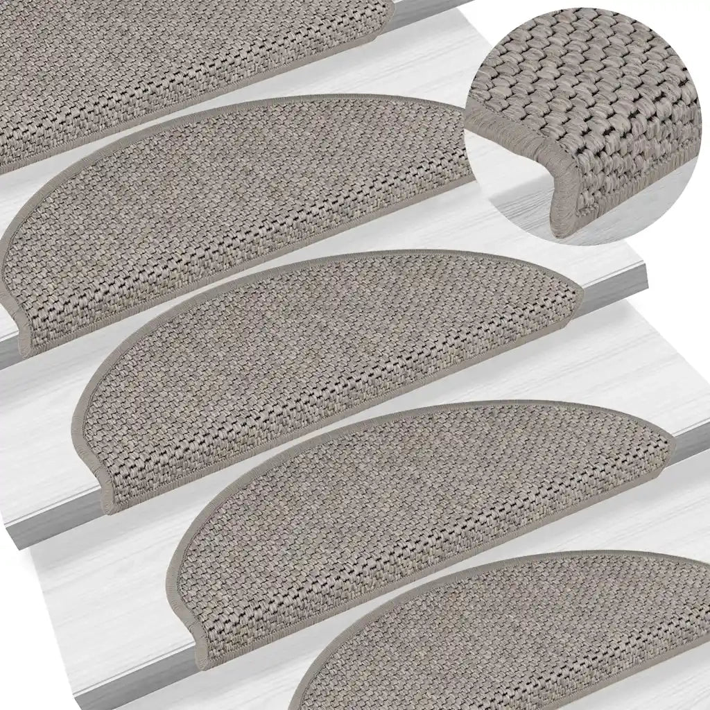 Tappeti Autoadesivi Scale Aspetto Sisal 30 pz 65x21x4cm Argento 3365871