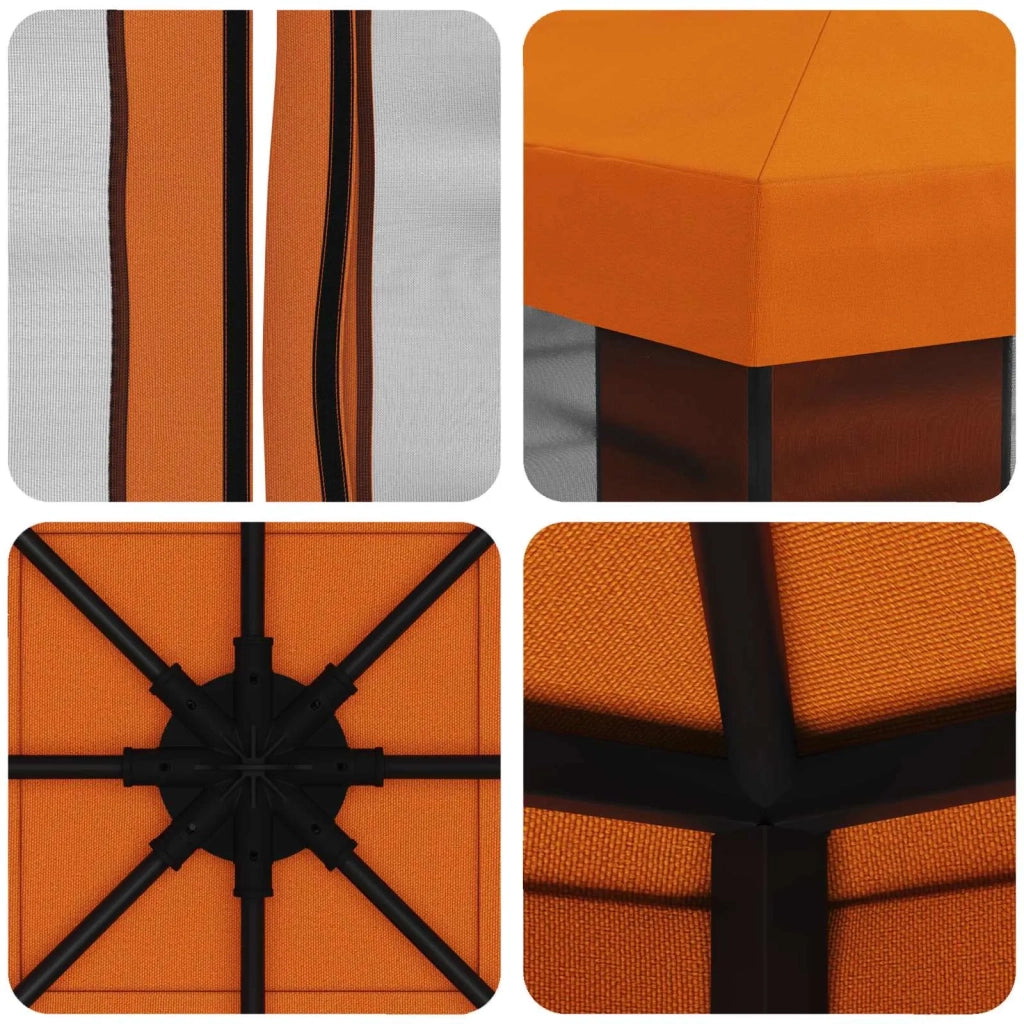 Gazebo da giardino con pareti laterali 3 x 3 m Arancione