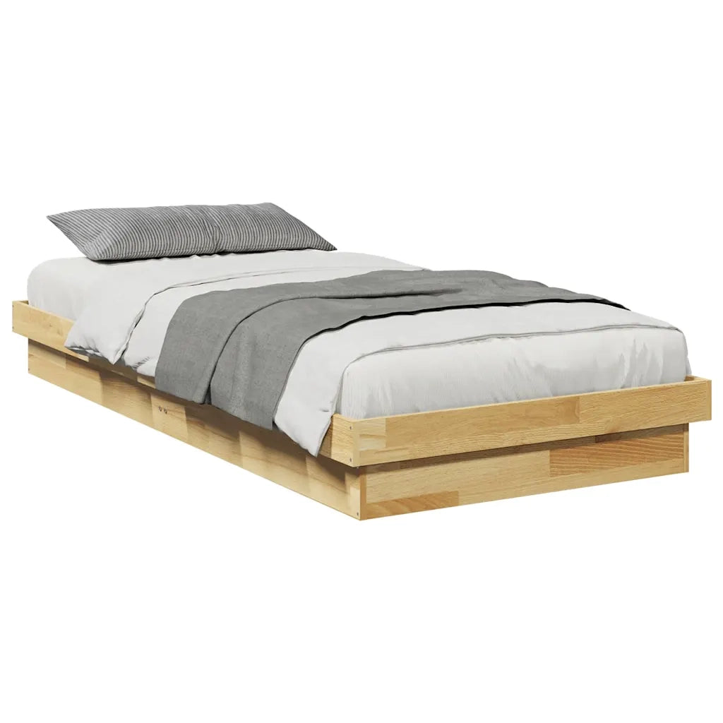 Struttura Letto Senza Materasso 75x190 cm in Legno di Rovere 851973