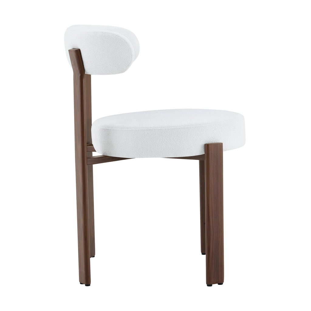 Sedie da Pranzo in Tessuto con Schienale ¨C Xylo ¨C Set 2 Pezzi, Bianco