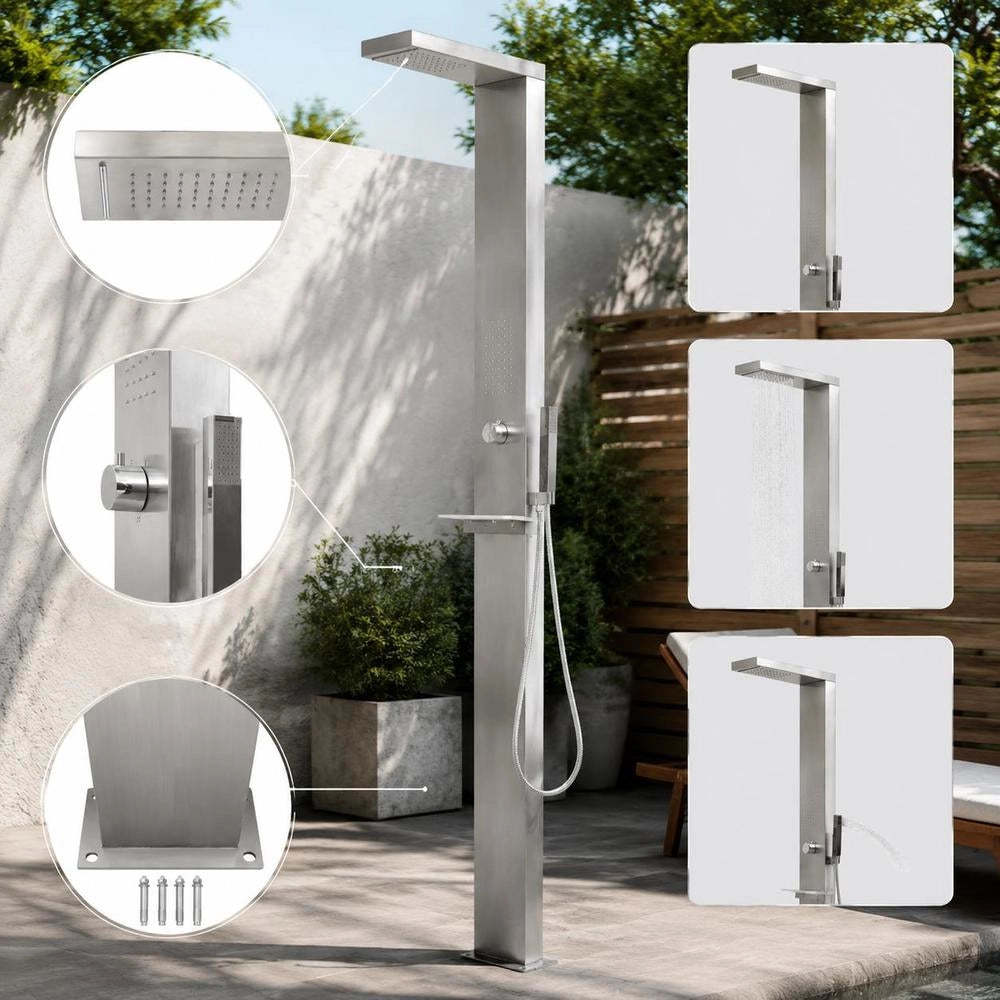 Square Stainless Steel Garden Shower