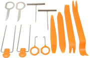 Kit di rimozione di rivestimenti 12 pezzi per autovetture, set di rimozione di pannelli porta e rivestimenti, set di riparazione e rimozione di rivestimenti/rimuovitore di adesivi/strumenti per levigatura.
