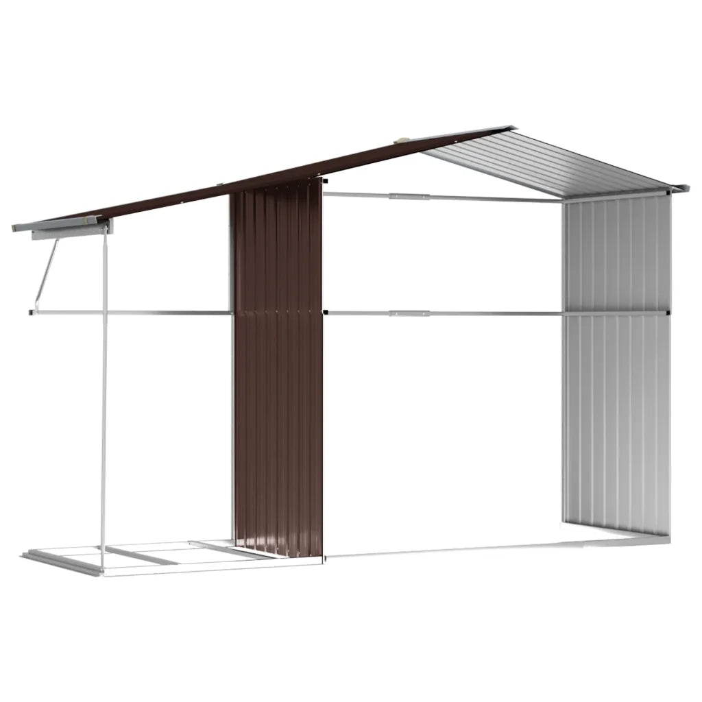 Capanno da Giardino Marrone 277x192,5x179 cm in Acciaio Zincato
