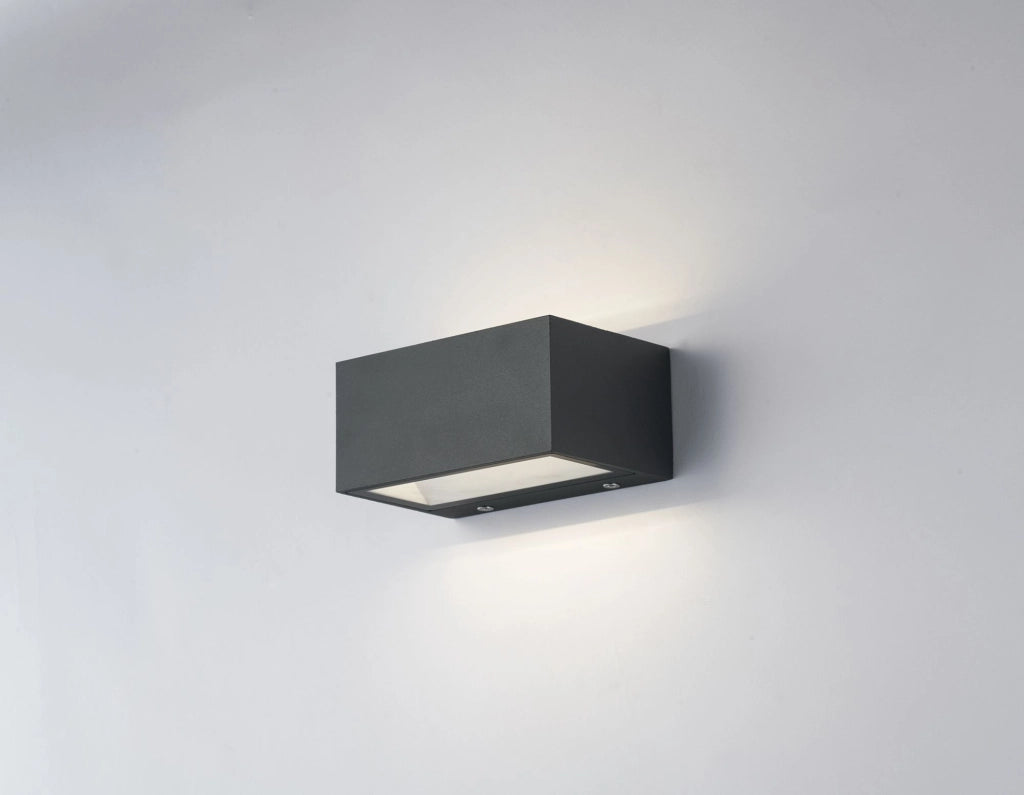 APPLIQUE BIEMISSIONE LED TWIN ANTRACITE 12W 1500LM CCT 3000K / 4000K IP54 6,5X8,9X14CM