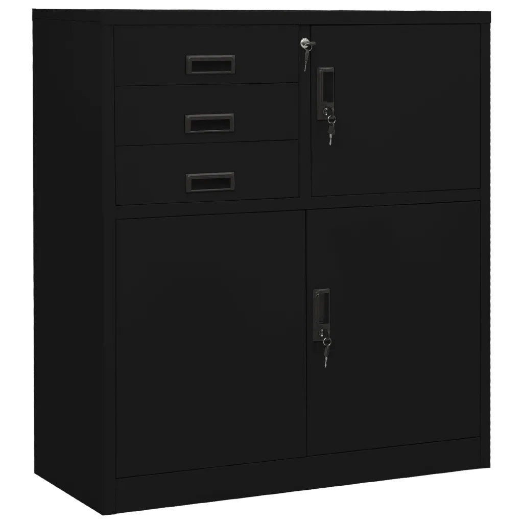 Armadio per Ufficio Nero 90x40x102 cm in Acciaio cod mxl 50144