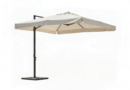 Ombrellone da Giardino Decentrato in Alluminio 3x3m con Manovella Vorghini Crank Antracite e Ecrù