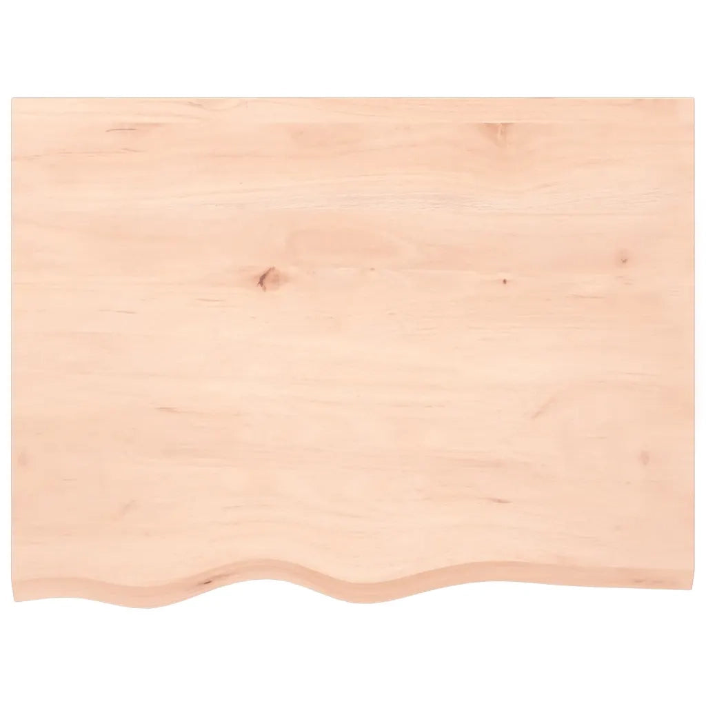 Piano per Tavolo 80x60x(2-4) cm in Rovere Massello Non Trattato 3156297