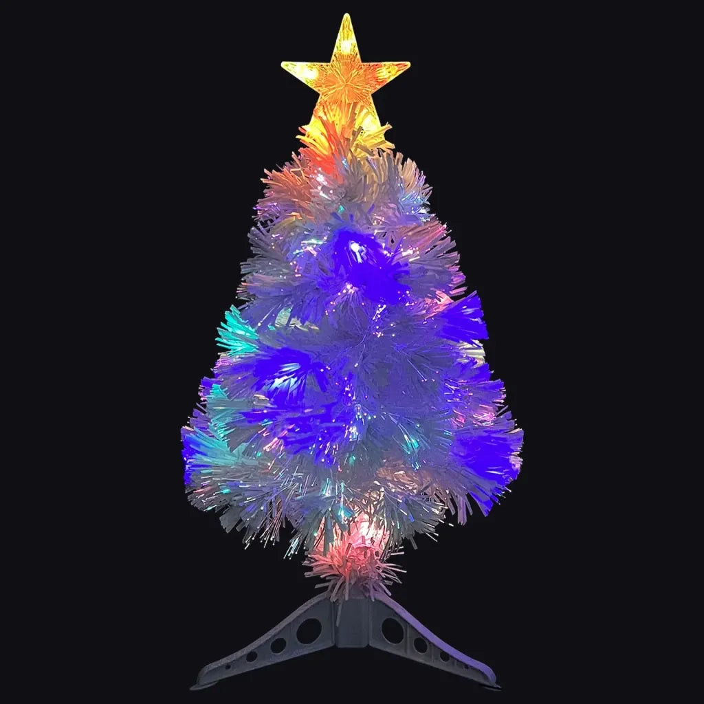 Albero Natale Preilluminato Bianco 64 cm in Fibra Ottica 328448
