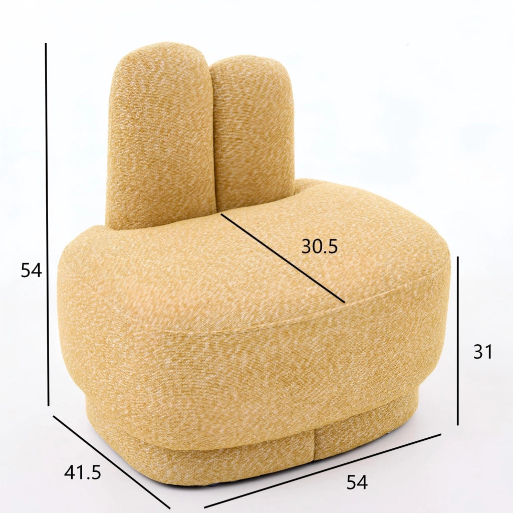 POUF A FORMA DI CONIGLIO Giallo in tessuto