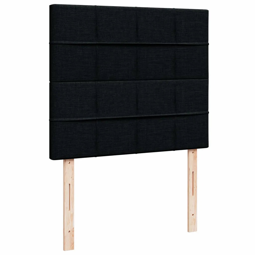 Giroletto a Molle con Materasso Nero 120x190 cm in Tessuto