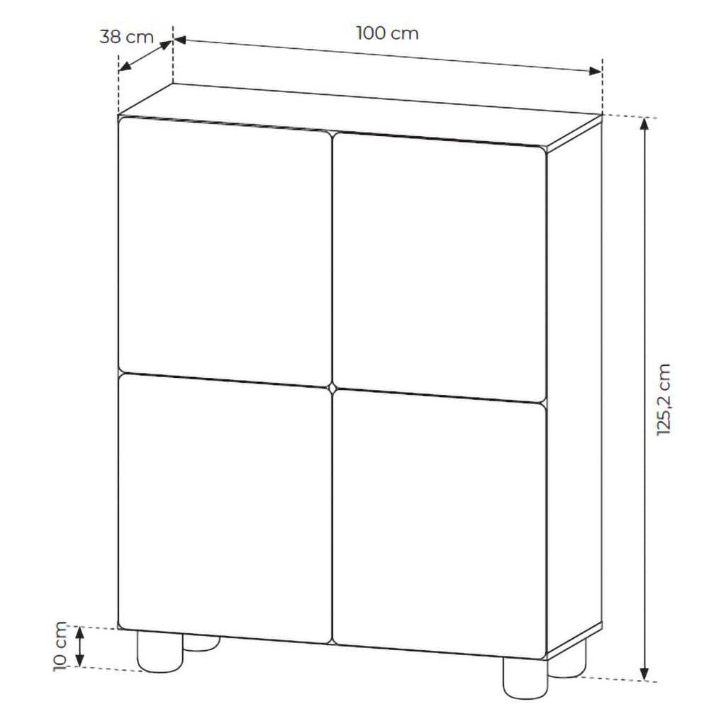 Madia Hamola, Credenza 6 Ripiani, 100x38x125h cm Marrone Rovere