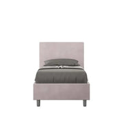 Letto singolo contenitore imbottito 80x200 microfibra glicine Adele