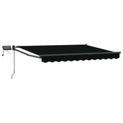 Tenda da Sole | Tenda retrattile manuale con LED Nero e antracite 3,5 x 2,5 m