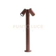 GES1113- PALETTO IN ALLUMINIO 2 LUCI ATTACCO GU10 MARRONE IP65 H.70CM ORIENTABILE
