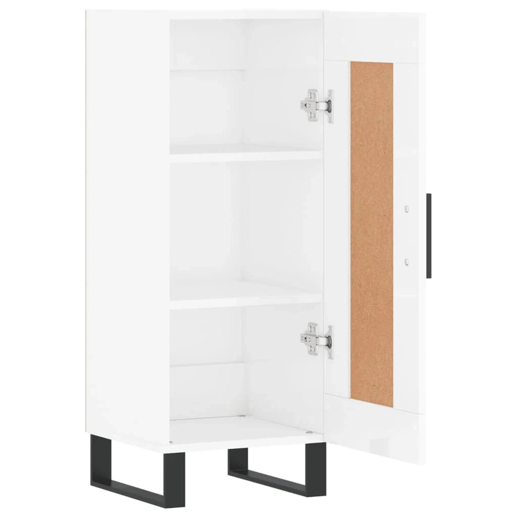 Buffet credenza cassettiera mobiletto mobile contenitore organizer per cucina soggiorno finitura lucida 34,5 x 34 x 90 cm legno ingegnerizzato bianco 02_0030617