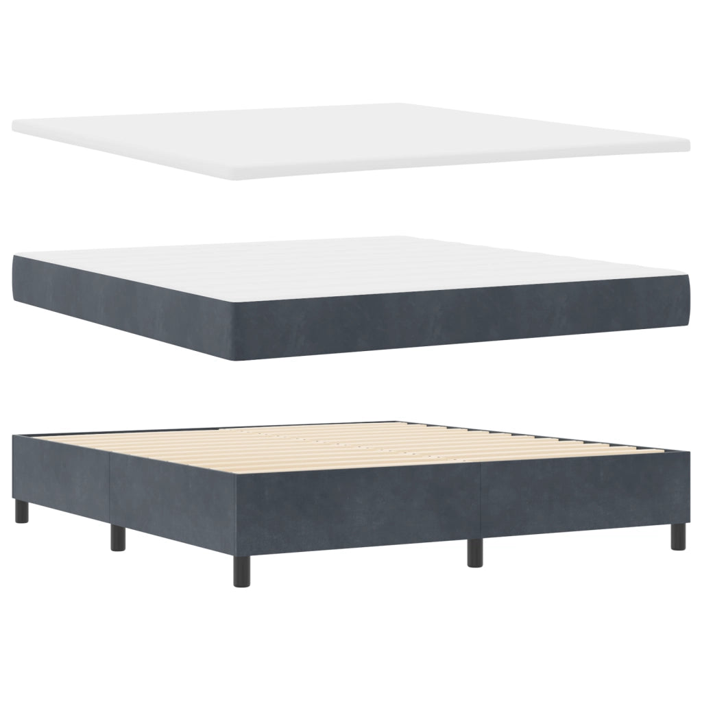 Letto a contenitore  con materasso Grigio scuro 180x200 cm Velluto