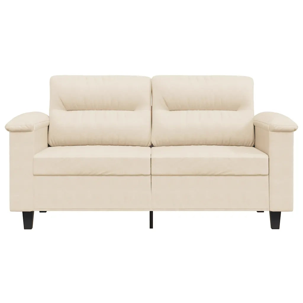 Divano a 2 Posti Beige 120 cm in Tessuto Microfibra 359560