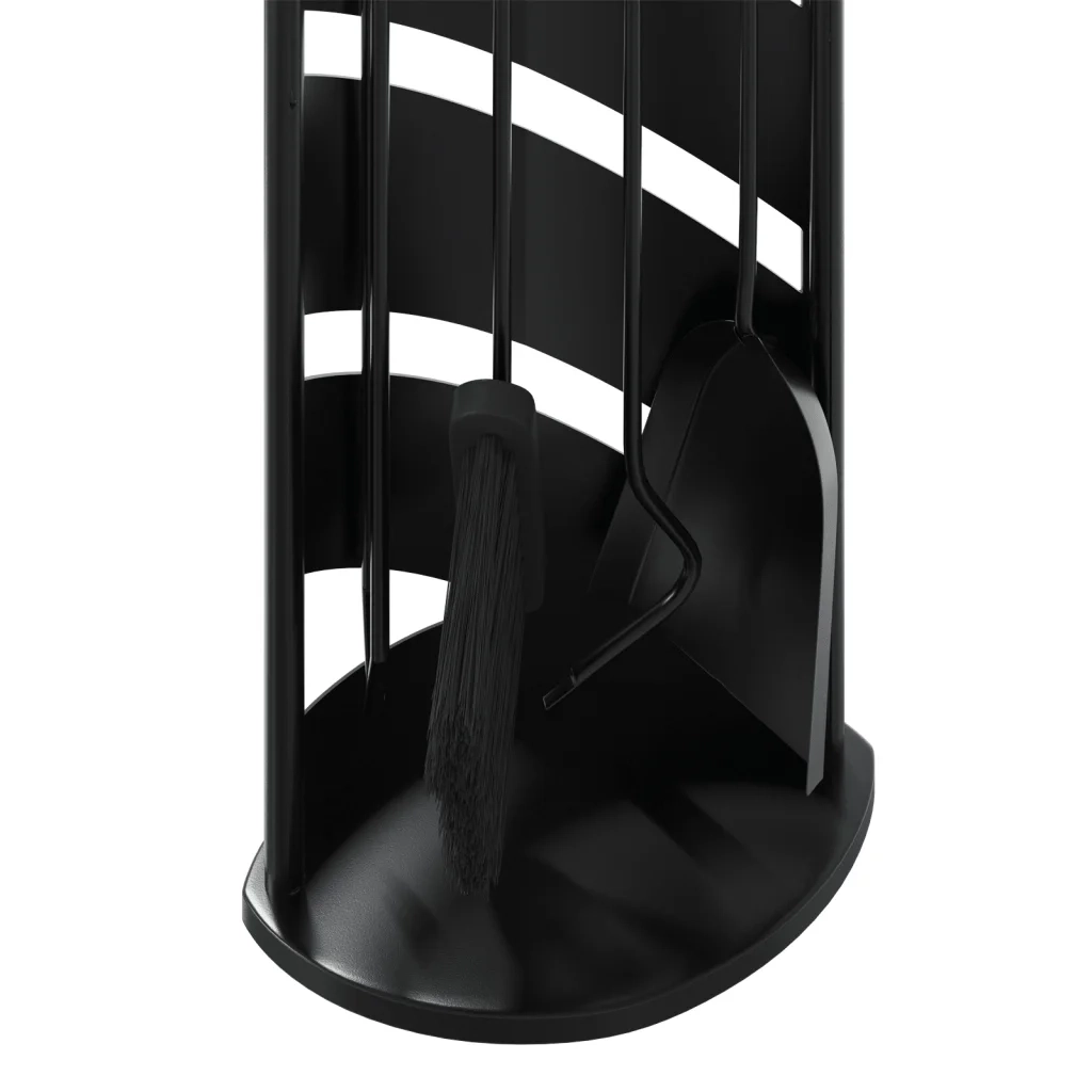 Set Attrezzi per Caminetto 5 pz 23x15x66 cm in Acciaio 156373