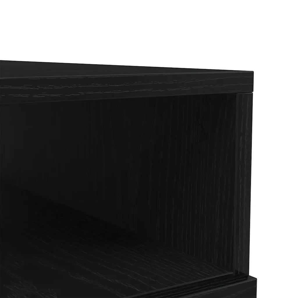 Tavolino da salotto | Tavolino da caff¨¨ | Tavolino da Soggiorno con Luci LED Rovere Nero 90x49x40 cm