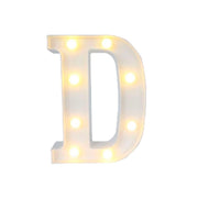 Trade Shop - Lettera D Luminosa Con Luci Led A Batteria Decorazioni Per La Casa Dim. 22 Cm -