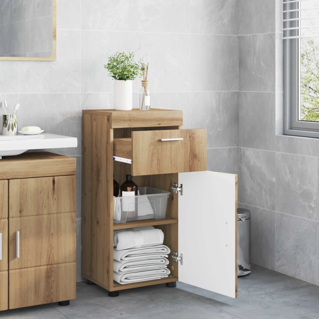 Set di Armadi da Bagno con cassetto TULUM Rovere artigianale 880350