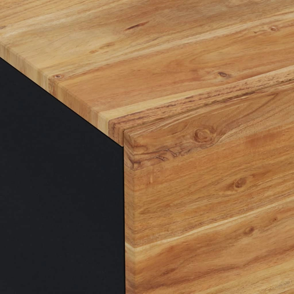 Mobile TV multimediale scaffale per televisione televisione buffet sala da pranzo soggiorno camera da letto 105 x 33 x 46 cm legno massello di acacia nero 02_0025667