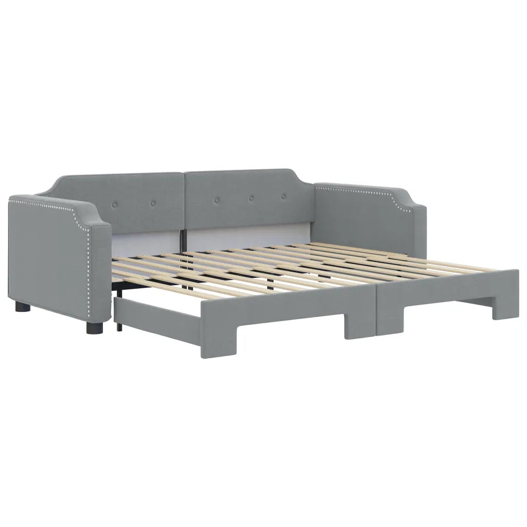 Divano Letto con Letto Estraibile-Sofa Letto-Daybed Grigio Chiaro 100x200 Tessuto 940538