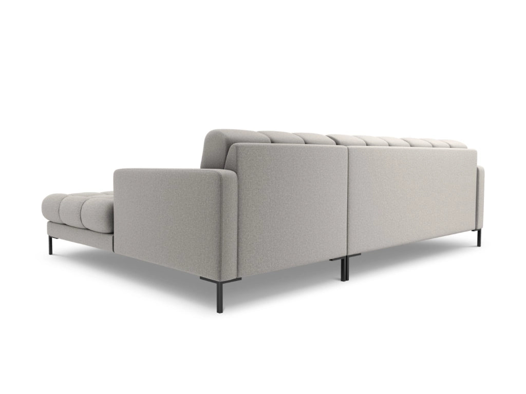 Cosmopolitan Design - Divano angolare destro "Bali" 5 posti in tessuto strutturato grigio chiaro 