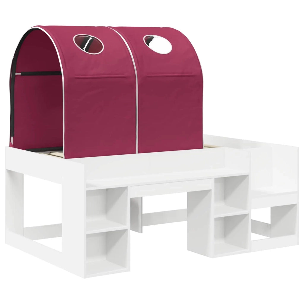 Letto con Tunnel 4 pcs Bianco e Rosso Legno ingegnerizzato 3423501