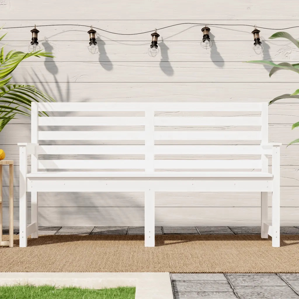 Panchina da Giardino | Panca da Giardino Bianca 159,5x48x91,5cm Legno Massello di Pino