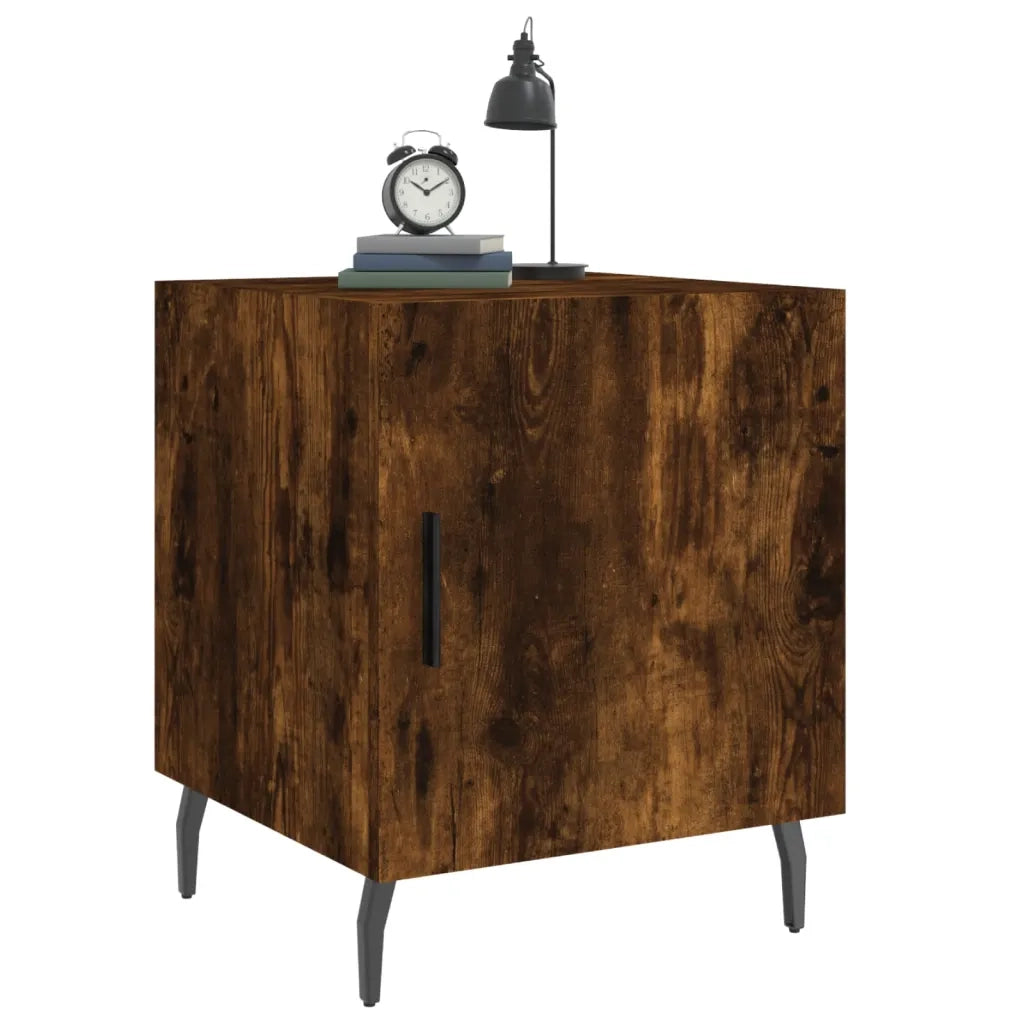 Comodino Rovere Fumo 40x40x50 cm in Legno Multistrato 827606