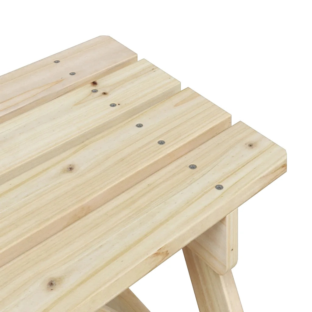 Tavolino da Giardino | Tavolo da Picnic per 4 Bambini con Foro Ombrellone Legno Abete