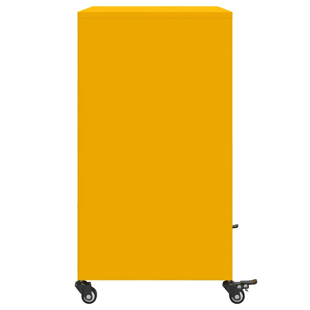 Credenza-Buffet-Armadio da cucina Giallo Senape 68x39x72 cm in Acciaio